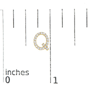 10K Yellow Gold 1/10 Cttw Diamond Initial “A” to "Z" Stud Earring