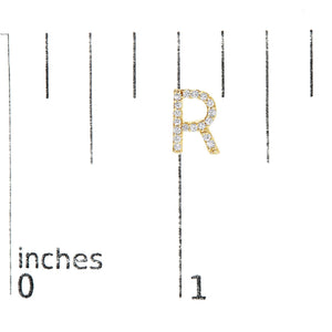 10K Yellow Gold 1/10 Cttw Diamond Initial “A” to "Z" Stud Earring