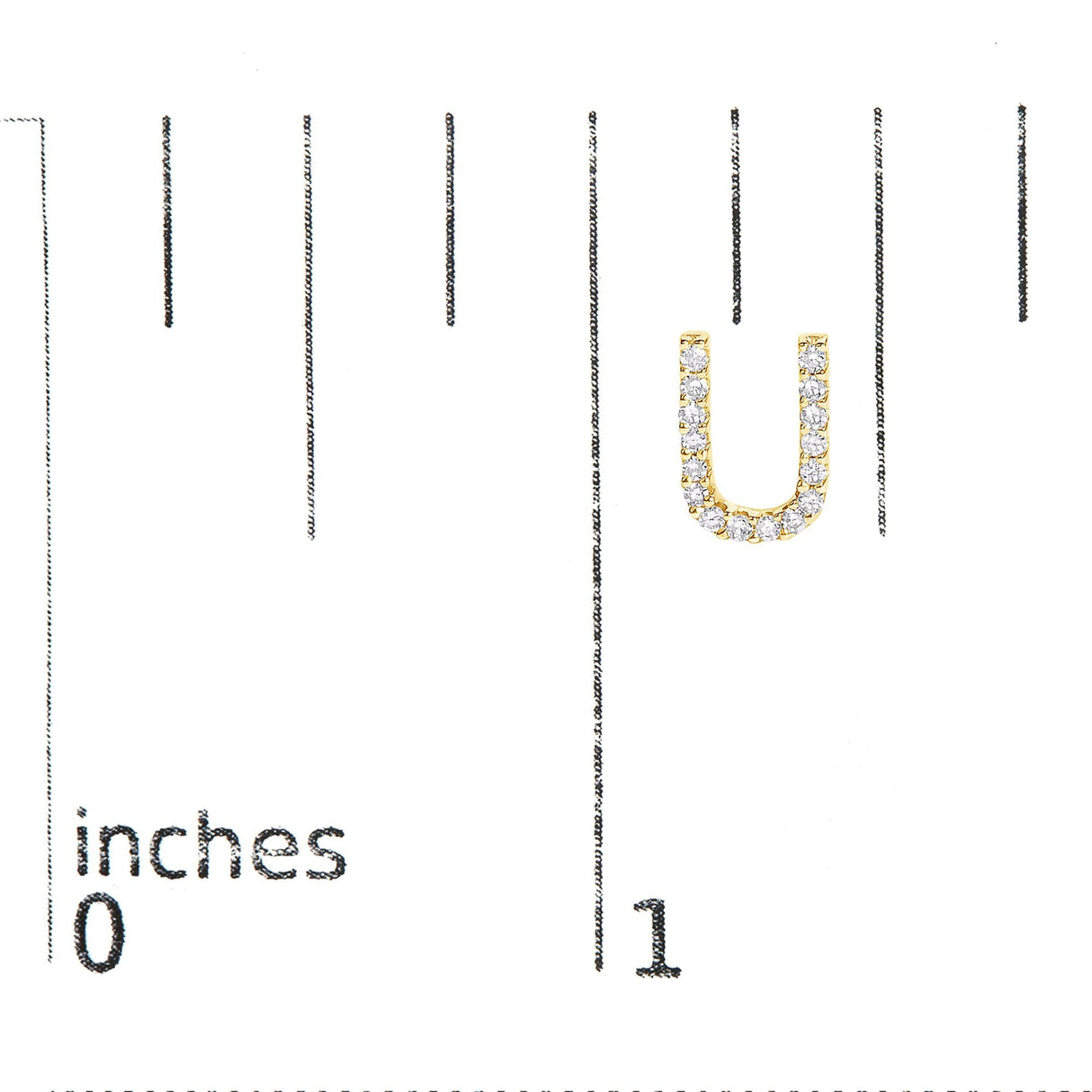 10K Yellow Gold 1/10 Cttw Diamond Initial “A” to "Z" Stud Earring