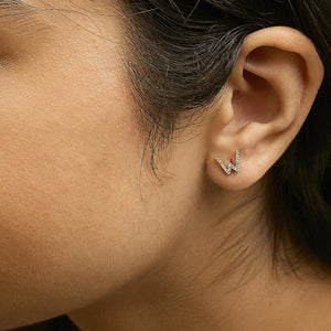 10K Yellow Gold 1/10 Cttw Diamond Initial “A” to "Z" Stud Earring