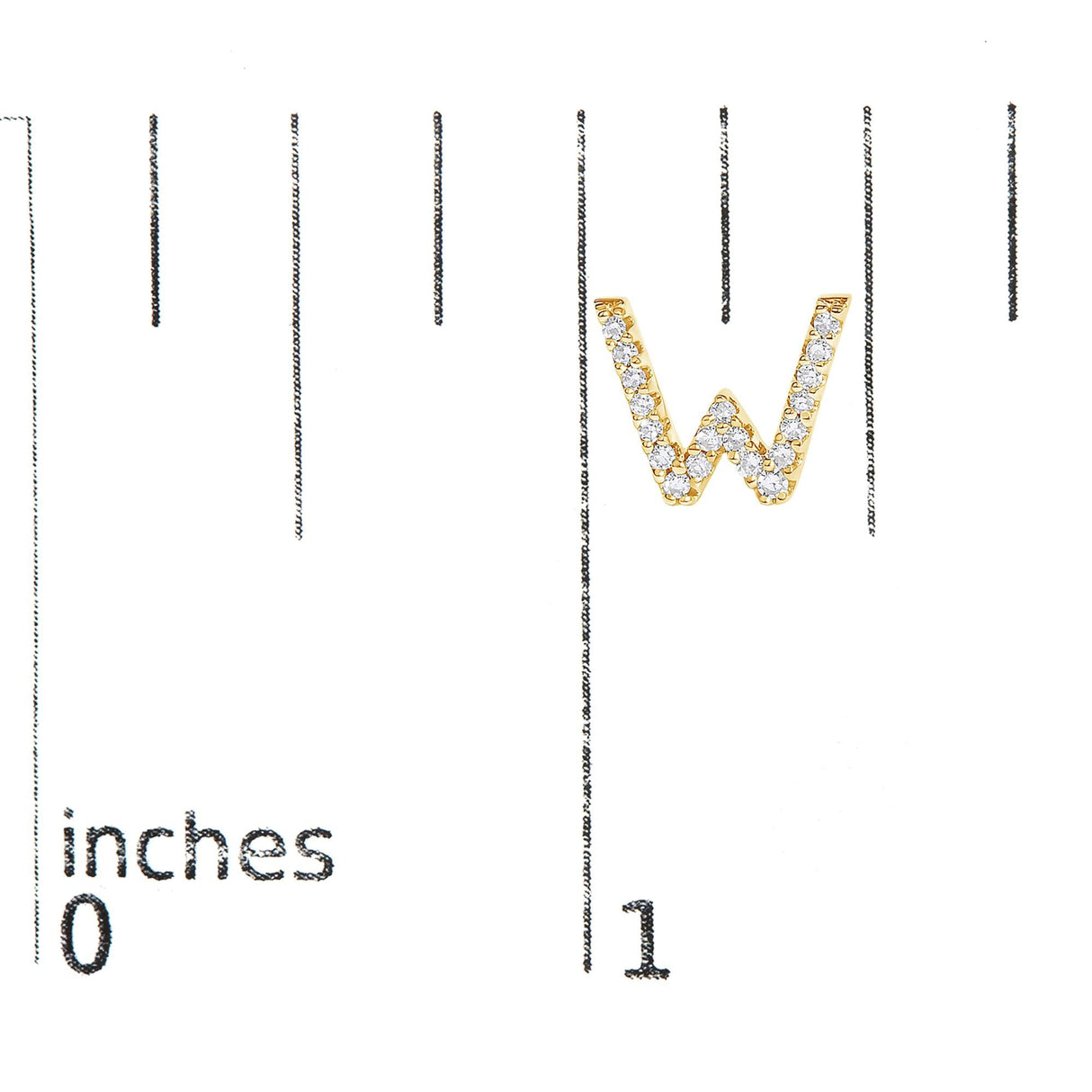 10K Yellow Gold 1/10 Cttw Diamond Initial “A” to "Z" Stud Earring