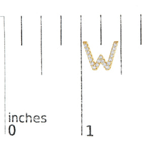10K Yellow Gold 1/10 Cttw Diamond Initial “A” to "Z" Stud Earring