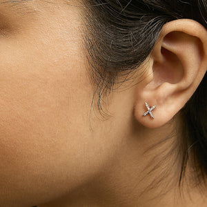 10K Yellow Gold 1/10 Cttw Diamond Initial “A” to "Z" Stud Earring