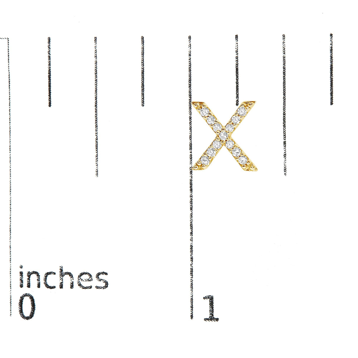 10K Yellow Gold 1/10 Cttw Diamond Initial “A” to "Z" Stud Earring