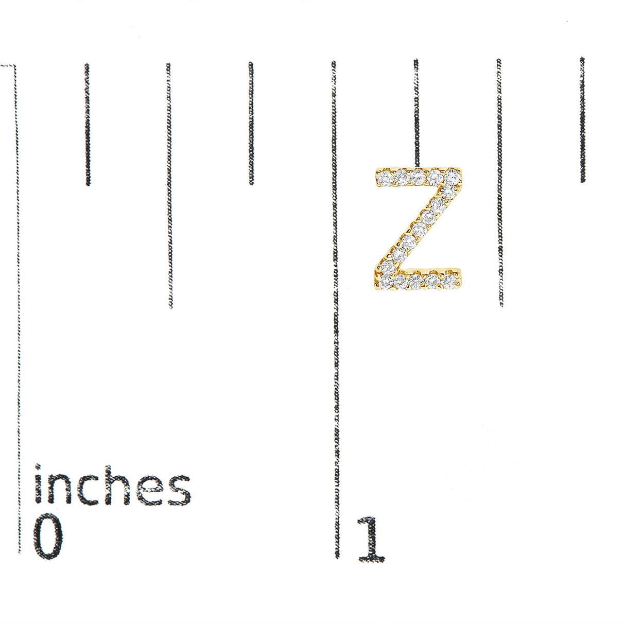 10K Yellow Gold 1/10 Cttw Diamond Initial “A” to "Z" Stud Earring