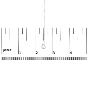 10K White Gold Diamond Accent "A-Z" Block Initial Pendant Necklace