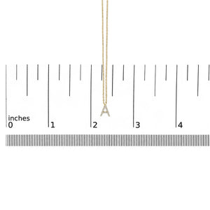 10K Yellow Gold Diamond Accent "A-Z" Block Initial Pendant Necklace