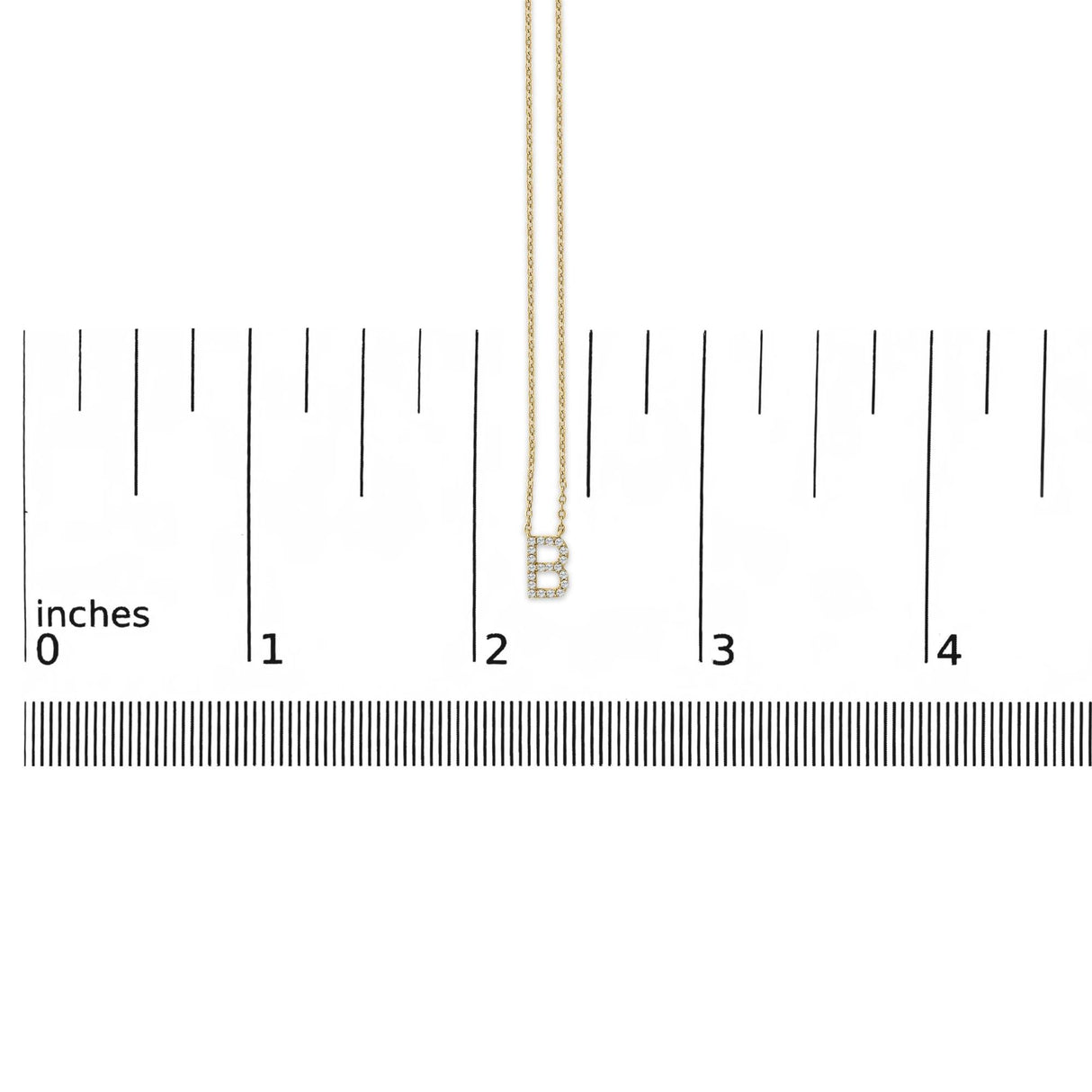 10K Yellow Gold Diamond Accent "A-Z" Block Initial Pendant Necklace