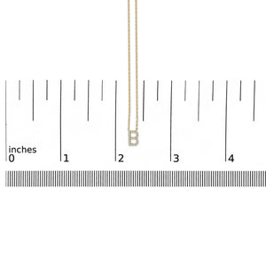 10K Yellow Gold Diamond Accent "A-Z" Block Initial Pendant Necklace