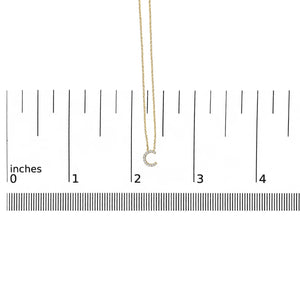 10K Yellow Gold Diamond Accent "A-Z" Block Initial Pendant Necklace
