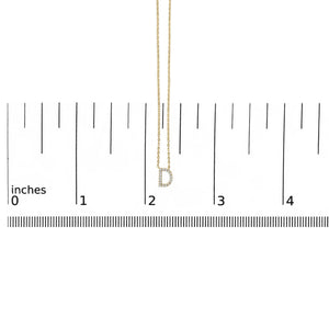 10K Yellow Gold Diamond Accent "A-Z" Block Initial Pendant Necklace