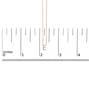 10K Yellow Gold Diamond Accent "A-Z" Block Initial Pendant Necklace