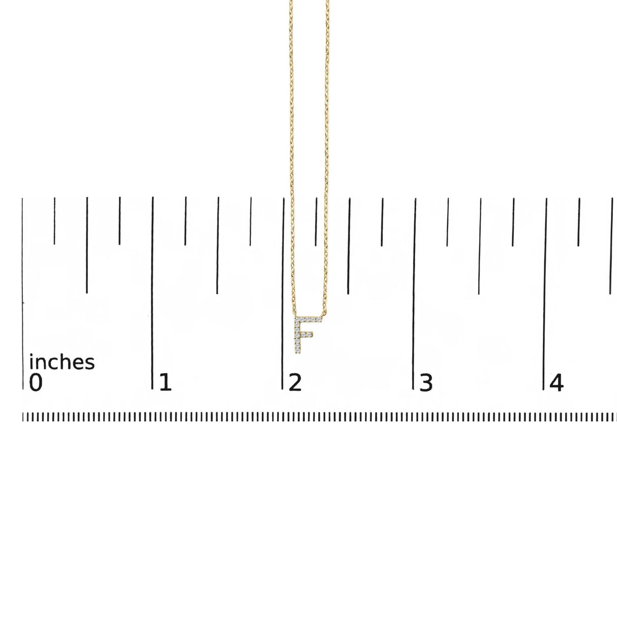 10K Yellow Gold Diamond Accent "A-Z" Block Initial Pendant Necklace