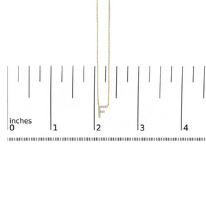 10K Yellow Gold Diamond Accent "A-Z" Block Initial Pendant Necklace