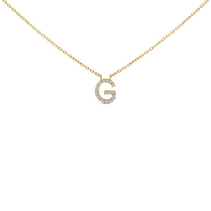 10K White Gold Diamond Accent "A" Block Initial Pendant Necklace