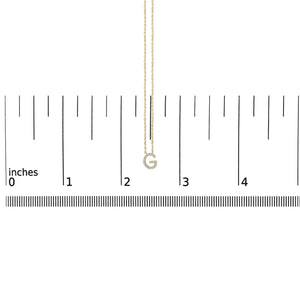 10K Yellow Gold Diamond Accent "A-Z" Block Initial Pendant Necklace