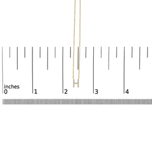 10K Yellow Gold Diamond Accent "A-Z" Block Initial Pendant Necklace