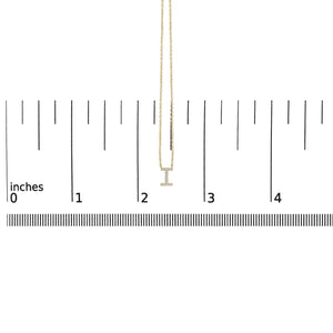 10K Yellow Gold Diamond Accent "A-Z" Block Initial Pendant Necklace