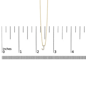 10K Yellow Gold Diamond Accent "A-Z" Block Initial Pendant Necklace