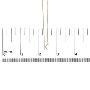 10K Yellow Gold Diamond Accent "A-Z" Block Initial Pendant Necklace