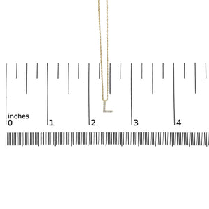 10K Yellow Gold Diamond Accent "A-Z" Block Initial Pendant Necklace