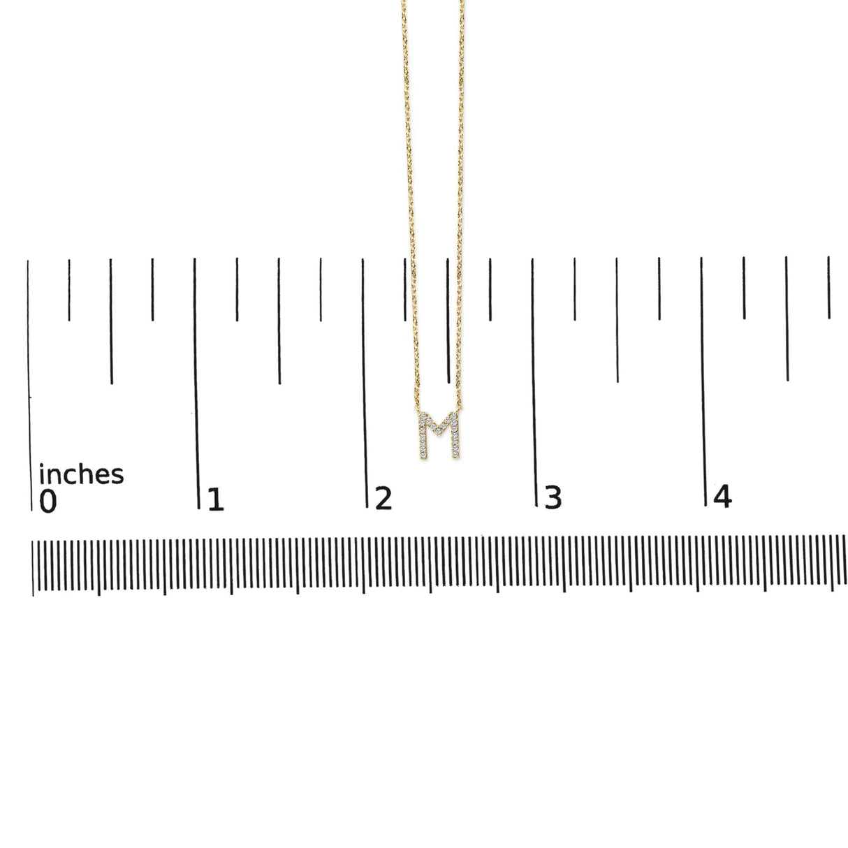 10K Yellow Gold Diamond Accent "A-Z" Block Initial Pendant Necklace