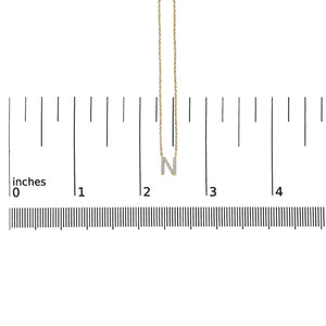 10K Yellow Gold Diamond Accent "A-Z" Block Initial Pendant Necklace