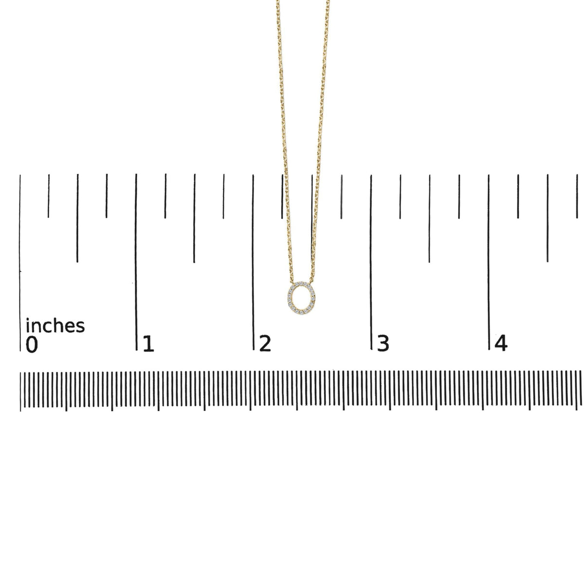 10K Yellow Gold Diamond Accent "A-Z" Block Initial Pendant Necklace