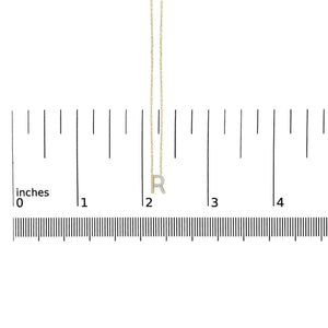 10K Yellow Gold Diamond Accent "A-Z" Block Initial Pendant Necklace