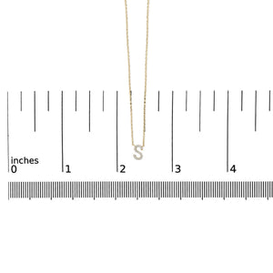 10K Yellow Gold Diamond Accent "A-Z" Block Initial Pendant Necklace
