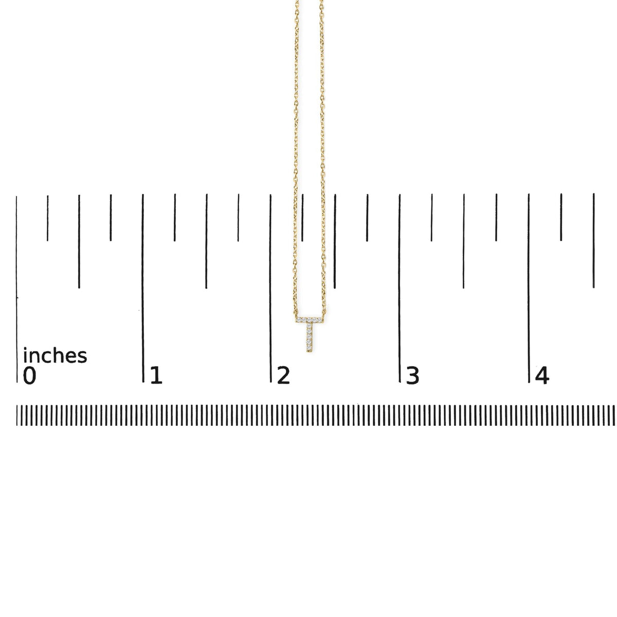10K Yellow Gold Diamond Accent "A-Z" Block Initial Pendant Necklace