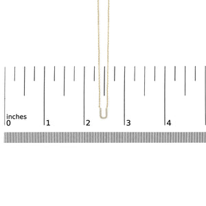 10K Yellow Gold Diamond Accent "A-Z" Block Initial Pendant Necklace