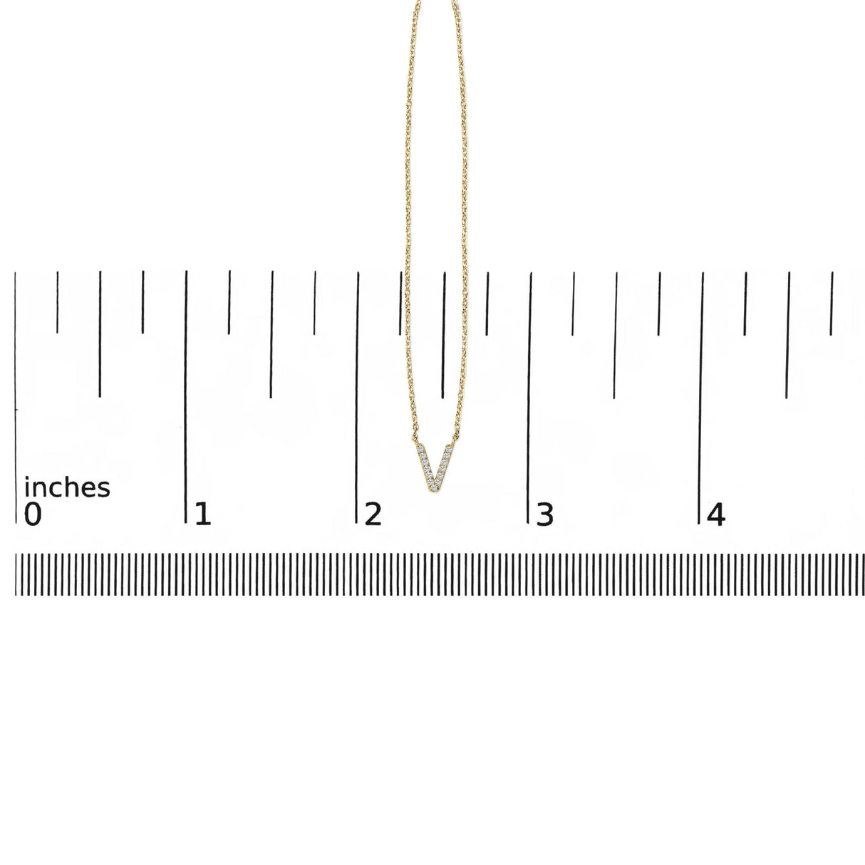 10K Yellow Gold Diamond Accent "A-Z" Block Initial Pendant Necklace