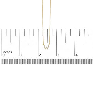10K Yellow Gold Diamond Accent "A-Z" Block Initial Pendant Necklace