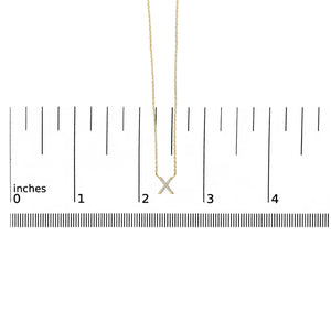 10K Yellow Gold Diamond Accent "A-Z" Block Initial Pendant Necklace