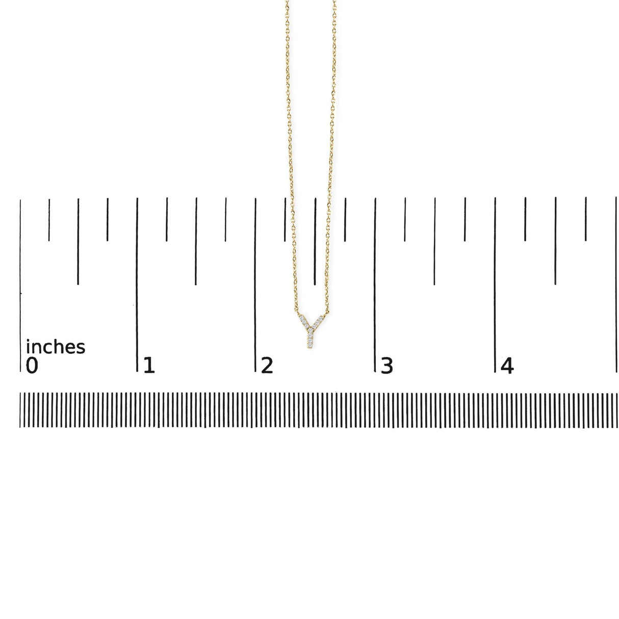10K Yellow Gold Diamond Accent "A-Z" Block Initial Pendant Necklace
