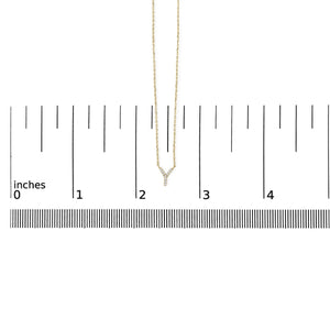10K Yellow Gold Diamond Accent "A-Z" Block Initial Pendant Necklace