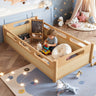 Twin Size Floor Platform Bed with Full-Length Guardrails