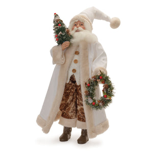 Beige Santa with Wreath and Tree 21.5"