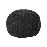 Bordeaux Knitted Cotton Round Pouf