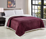 Decor&More HomeEssentials Extra Heavy and Plush Chevron Braided King Size Microplush Jacquard Blanket with Sherpa Backing (108" x 90") - Burgundy