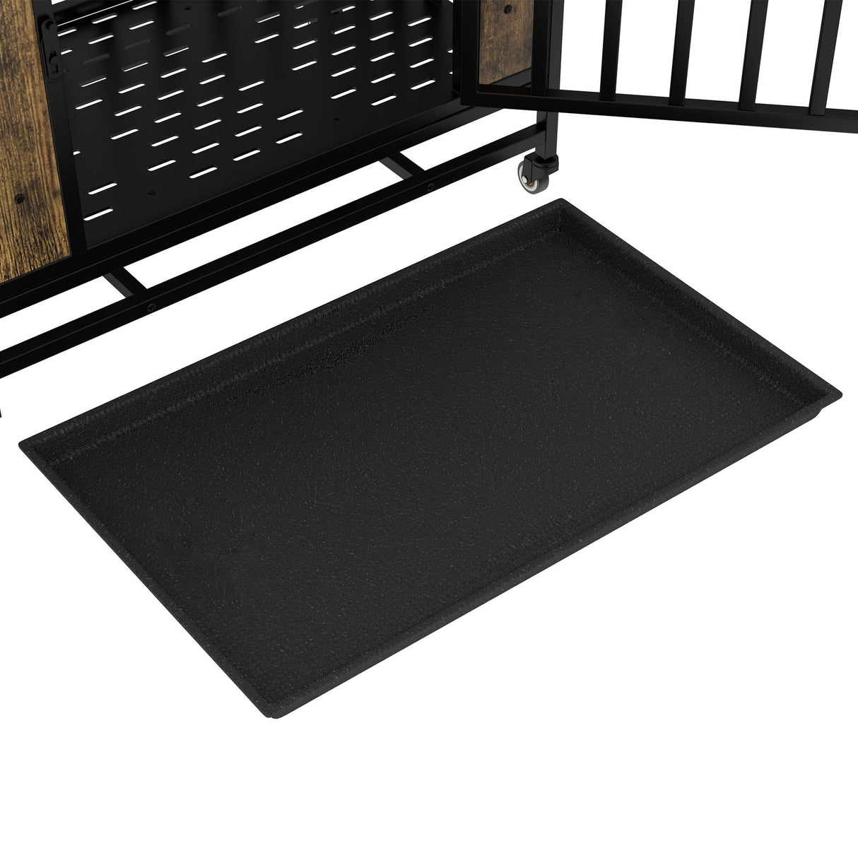 Wooden Dog House Dining Table with Iron Door