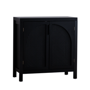Black Accent Cabinet with 2 Doors - 29 Inch Narrow Credenza