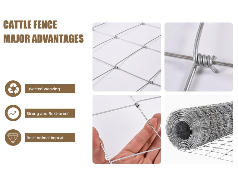 Galvanised Iron Wire Farm Livestock Fence - 4.9FT x 328FT
