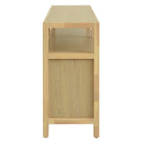 Bohemian Style Rattan Buffet Storage Cabinet with Solid Wood Frame