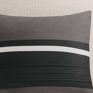 7-Piece Faux Suede Comforter Set Black Queen