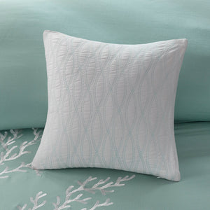 Oversized Cotton Jacquard Comforter Set Aqua Cal King