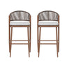 Outdoor Bar Height Metal Frame Counter Stools With Scallop Shaped Backrest & Water Resistant Cushions
