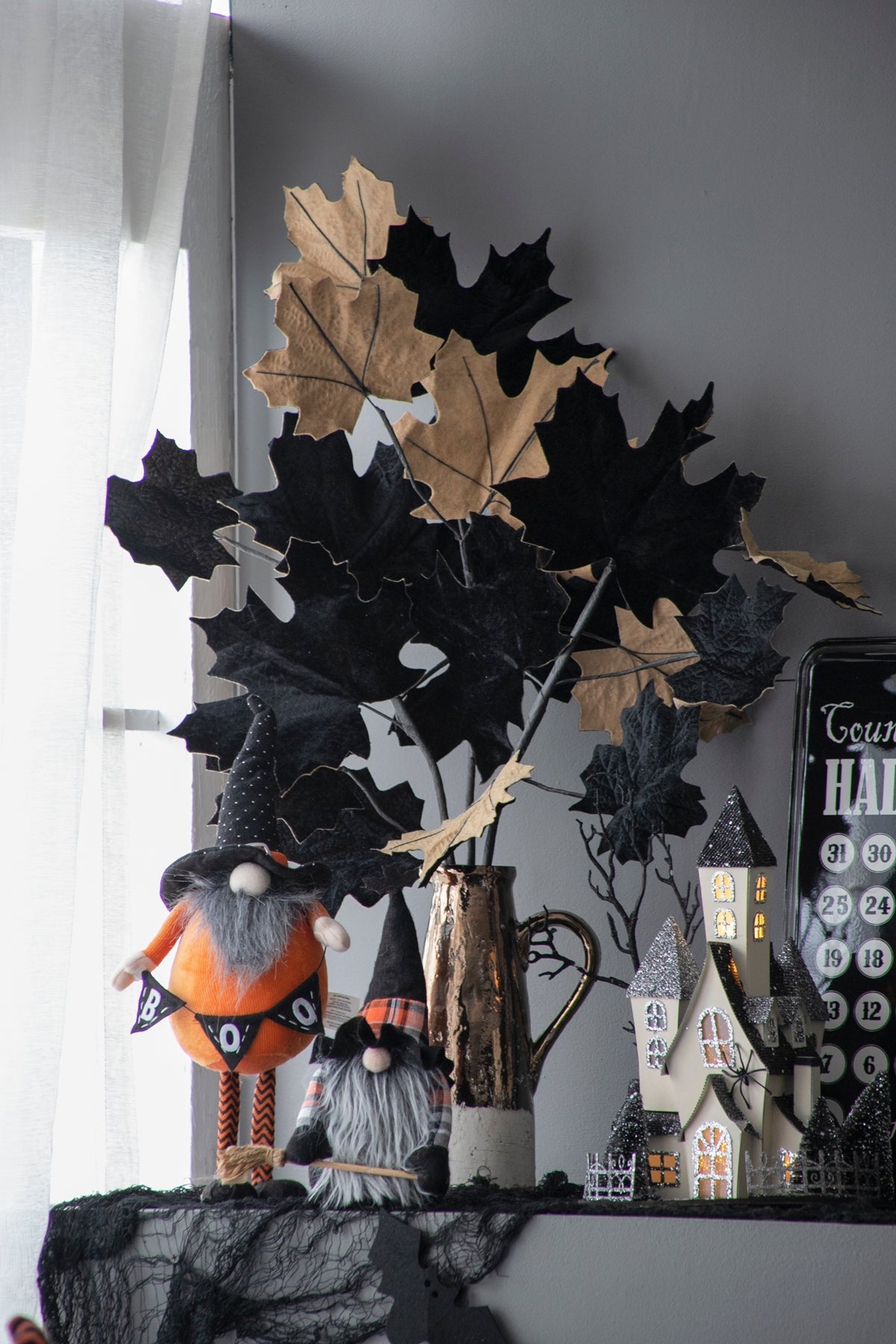Set of 2, 10.6"H Halloween Gnome Decor