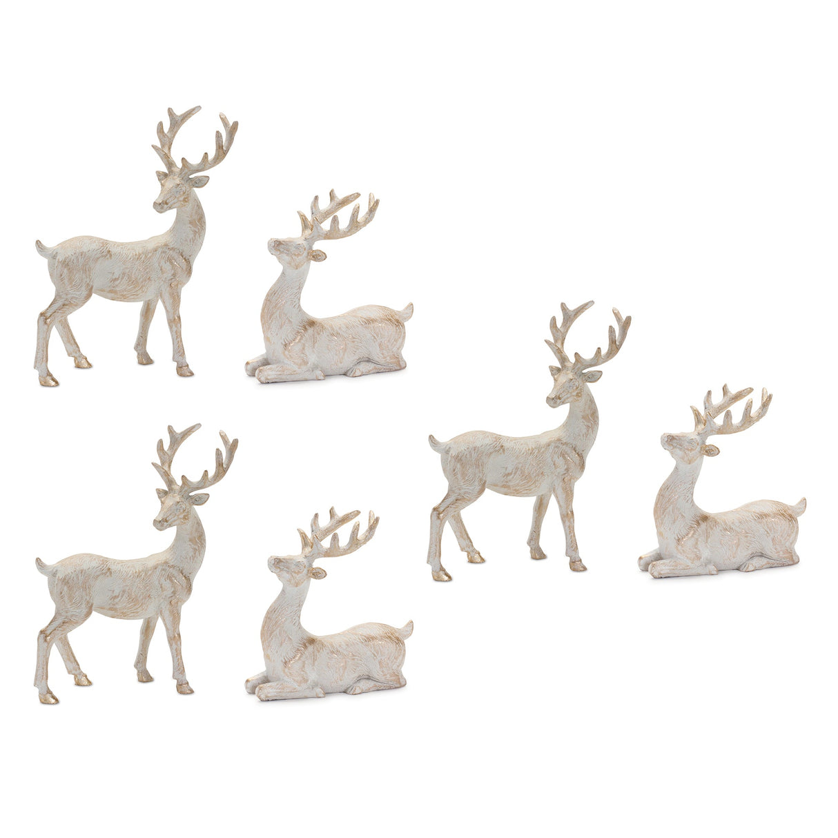 Brushed Gold Holiday Deer Figurine (Set of 6)